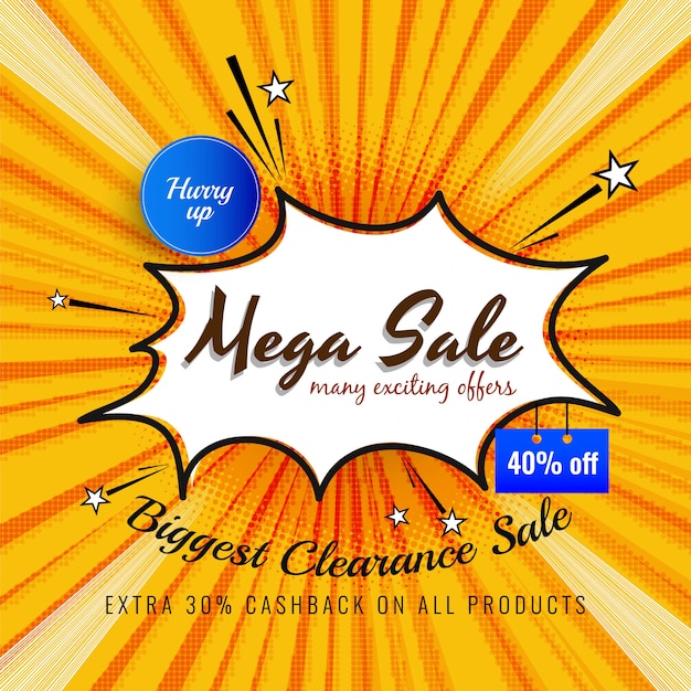 Abstract mega sale advertising bright background