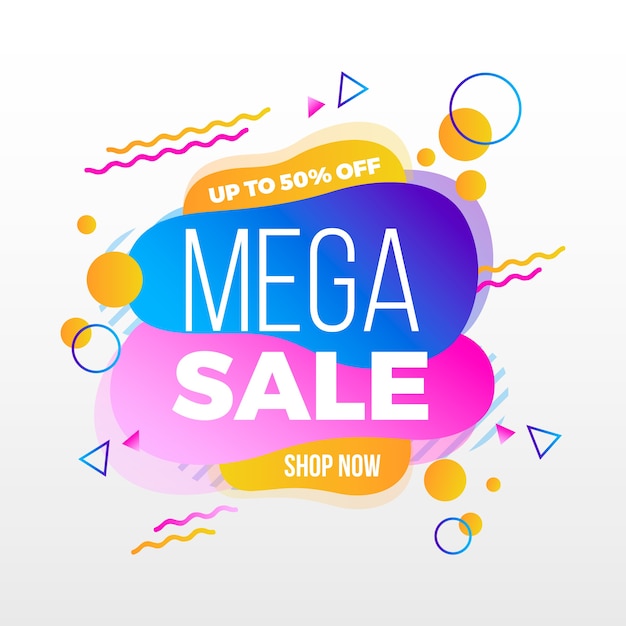 Abstract mega sale banner