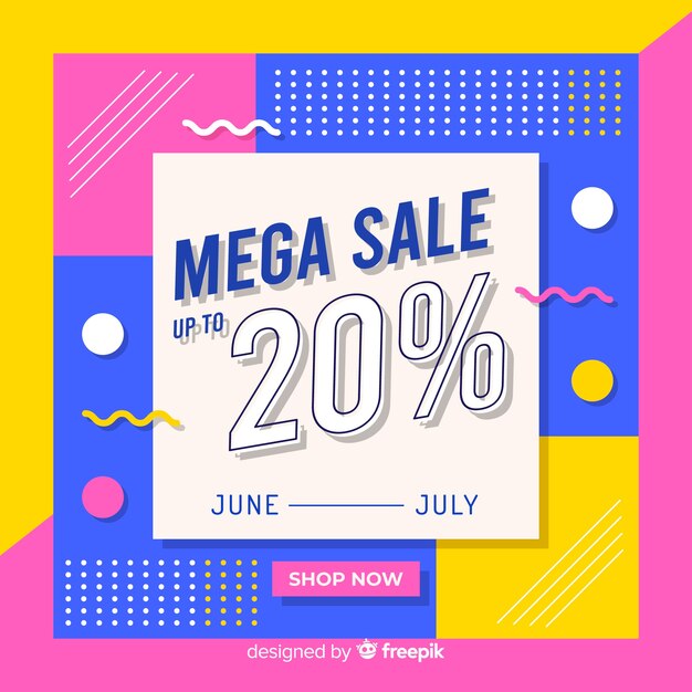 Abstract mega sale memphis background