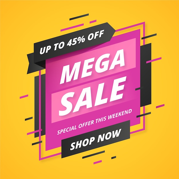 Abstract mega sale promotion banner