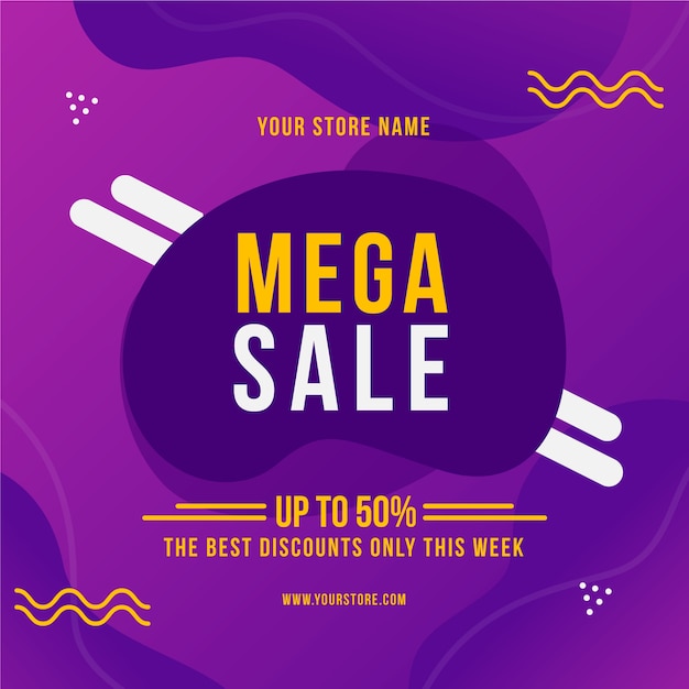 Abstract mega sale promotion banner