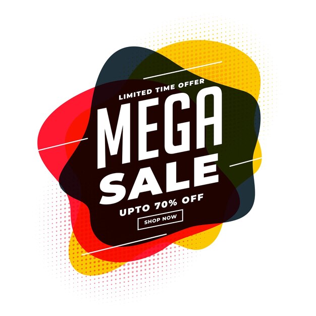 Abstract mega sale promotional banner template