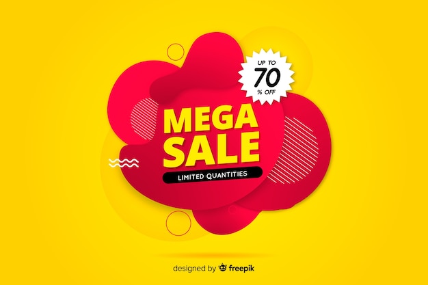 Abstract mega sales background flat design