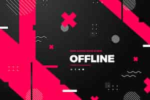 Free vector abstract memphis offline twitch banner