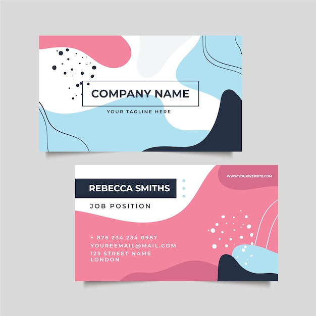 Free vector abstract memphis painted company card