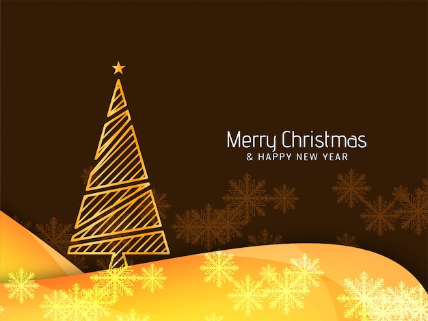 Abstract merry christmas beautiful background with tree