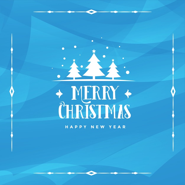 Abstract merry christmas blue background design