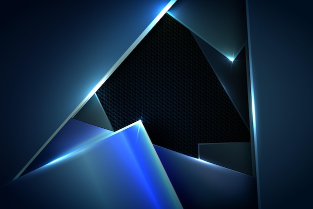 Бесплатное векторное изображение Абстрактный металлический синий фон