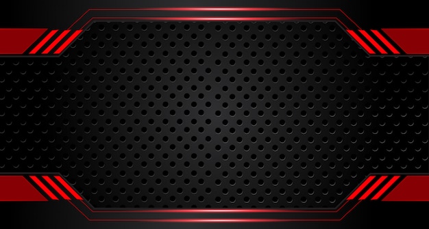 Abstract metallic red black frame layout design tech innovation concept background