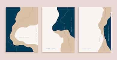 Free vector abstract minimal aesthetic modern contemporary posters