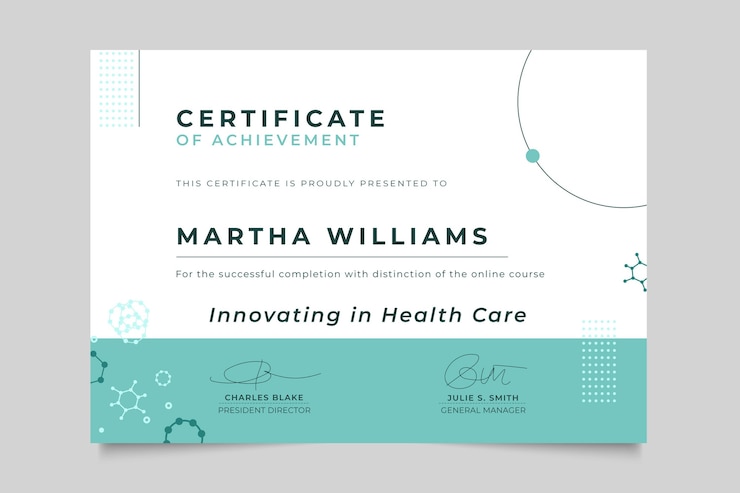 Free Vector abstract minimalist medical certificate