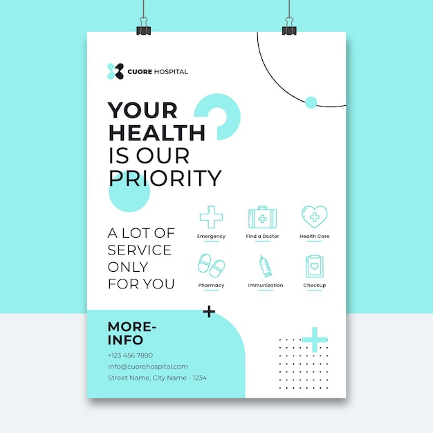 Free vector abstract minimalist medical poster