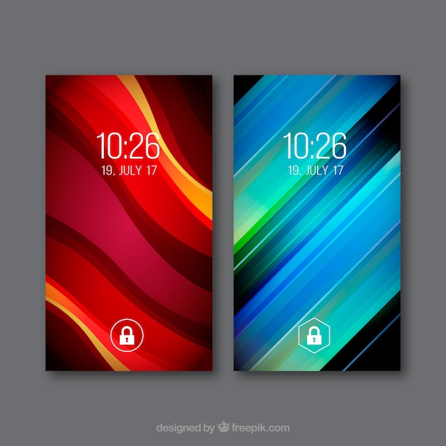 Free vector abstract mobile phone pack