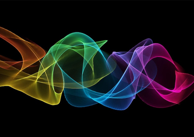 Free vector abstract modern background with rainbow flowing waves design