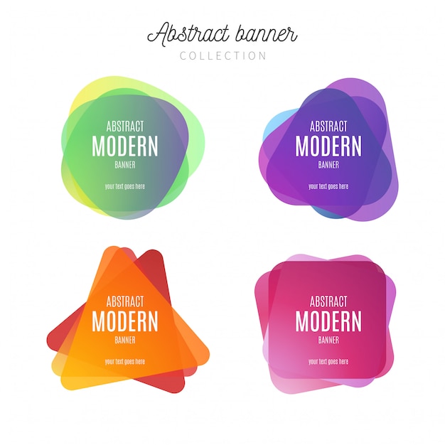 Free vector abstract modern banner collection