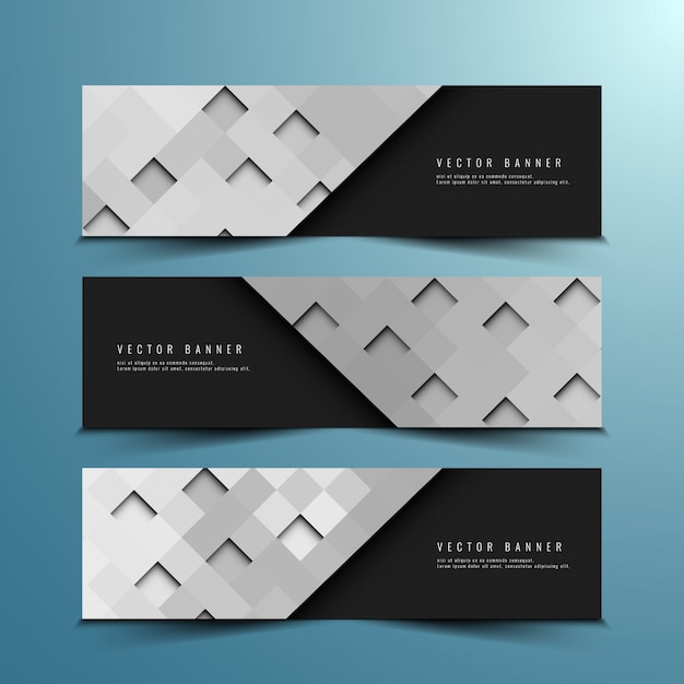 Free vector abstract modern banner designs set