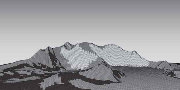 無料ベクター ワイヤーフレームの風景デザインの抽象的なモダンなバナー