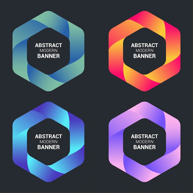 Free vector abstract modern banner with colorful gradient