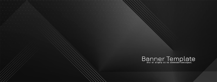 Free Vector abstract modern black color geometric trendy banner design