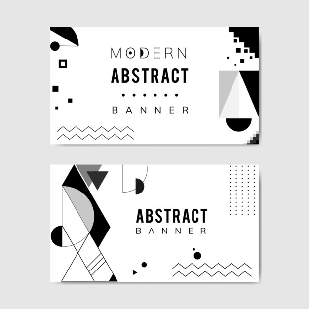 Abstract modern black and white template set