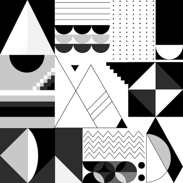 Free vector abstract modern black and white template