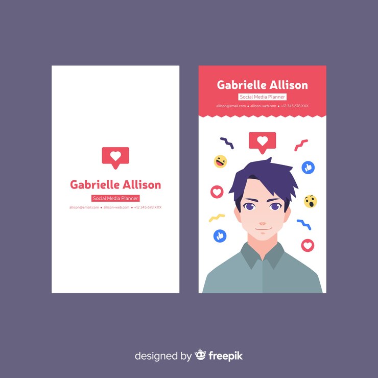 Free Vector abstract modern business card template with avatar of man