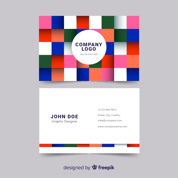 Abstract modern business card template with geometric shapes