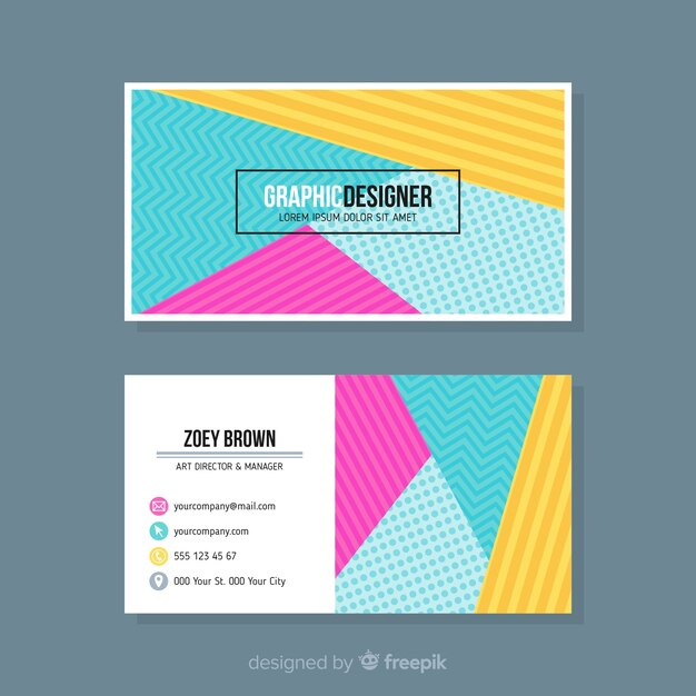 Abstract modern business card template with geometric shapes