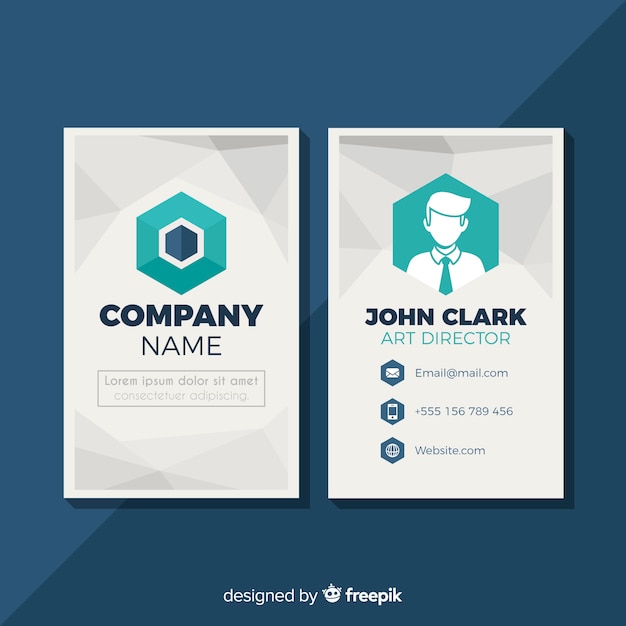 Free vector abstract modern business card template with geometric shapes