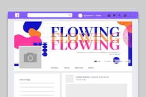 Бесплатное векторное изображение Абстрактная современная общая обложка профиля facebook