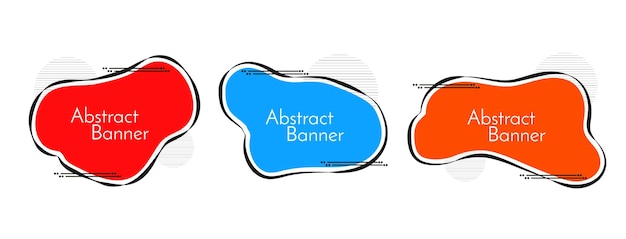 Abstract modern geometric design colorful shape banners set