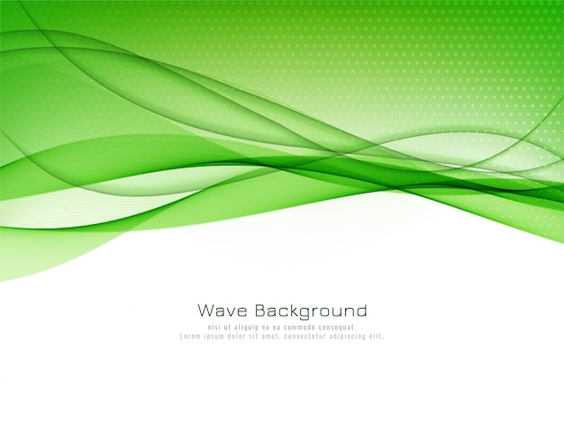 無料ベクター 抽象的な現代的な緑の波の背景