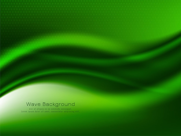 Abstract modern green wave design background