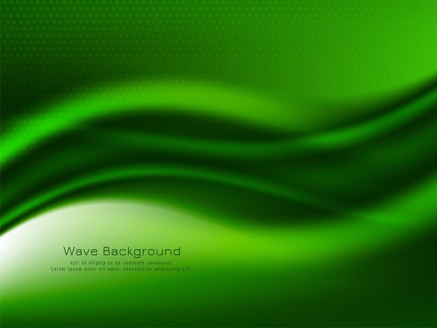 Abstract modern green wave design background