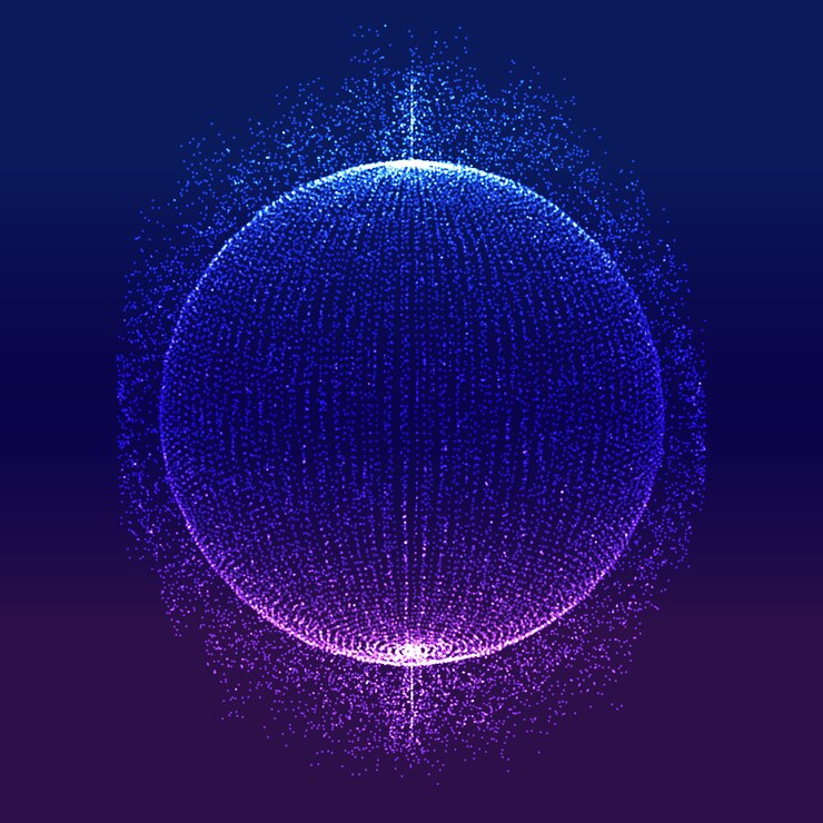 Free Vector abstract modern technology with sphere of glowing particles