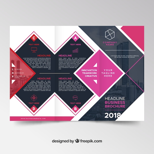 Free vector abstract modern trifold brochure design