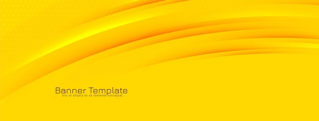 Modello di banner giallo stile onda moderna astratta