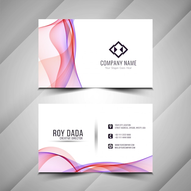 Free vector abstract modern wavy business card template