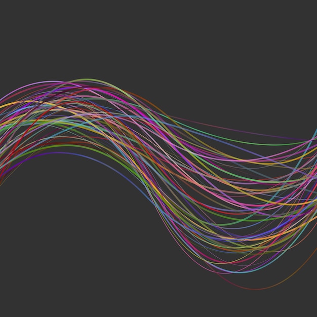 抽象的なモダンな波状のストライプの背景 - カラフルな曲線の波の線からのベクトルグラフィックデザイン