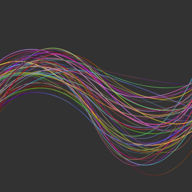 Абстрактный современный волнистый полосатый фон - векторный графический дизайн из красочных криволинейных линий