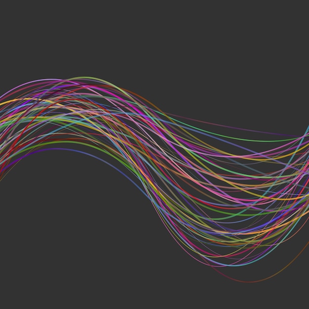 추상 현대 물결 모양의 줄무늬 배경-화려한 곡선 웨이브 라인에서 벡터 그래픽 디자인