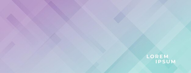 Abstract modern wide banner in pastel colors and diagonal lines