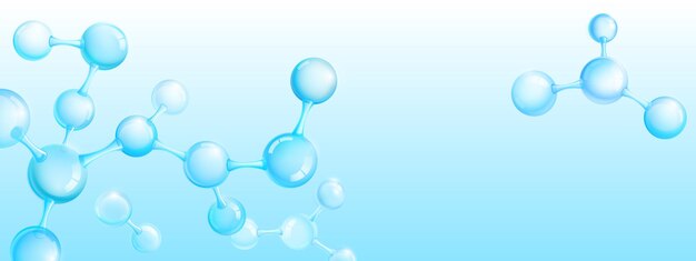 Абстрактные молекулы на синем фоне, вектор