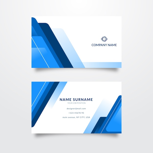 Free vector abstract monochromatic business card template