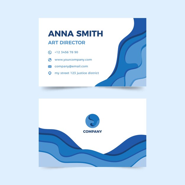 Abstract monochromatic business card template