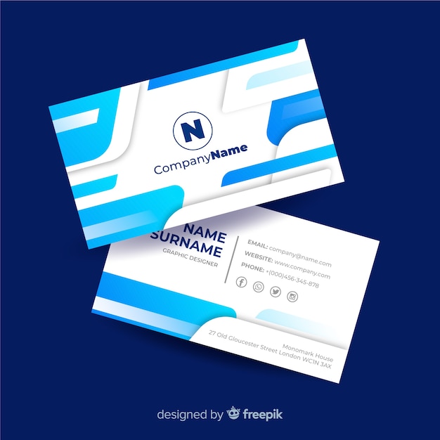 Abstract monochromatic business card template