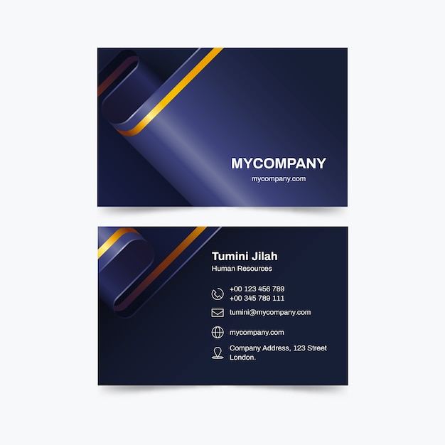 Free vector abstract monochromatic business card template