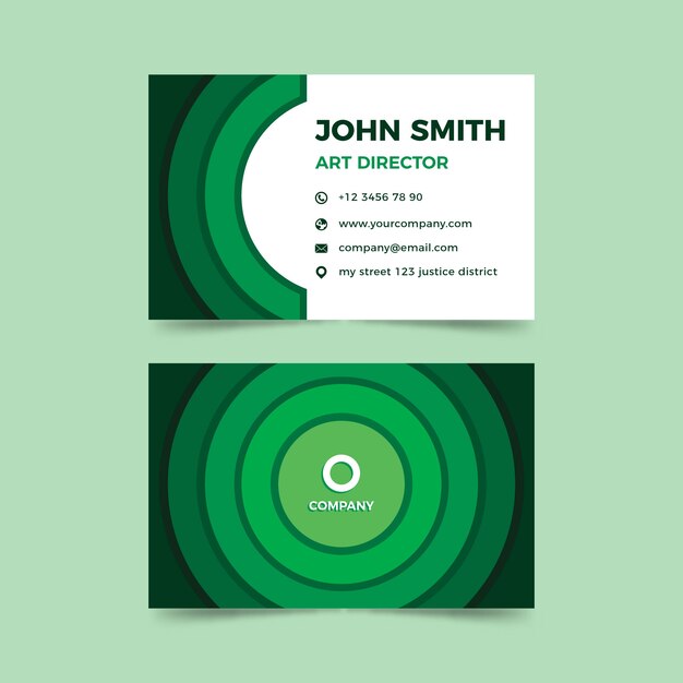 Free vector abstract monochromatic business card template