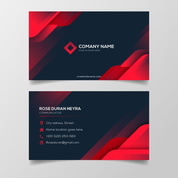 Abstract monochromatic business card template