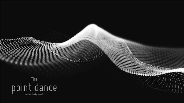 abstract monochrome background with particle wave